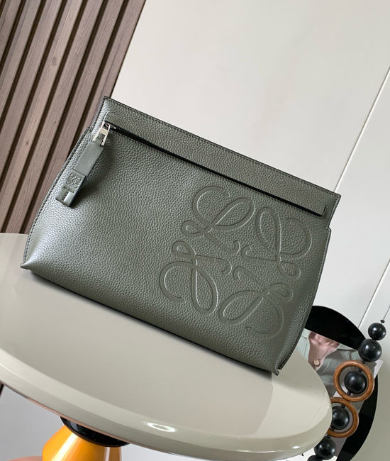 Loewe TT Pouch Grained Leather Clutch 9116