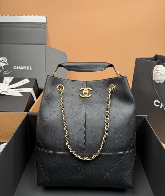 Chanel Hobo Shopping Bag Quilted Calfskin 5635