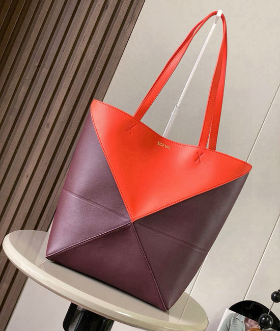 Loewe Puzzle Fold Shiny Leather Tote 9029