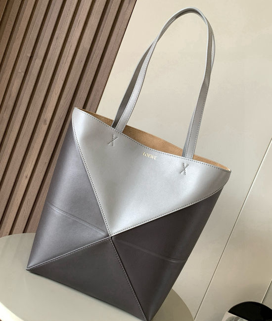 Loewe Puzzle Fold Shiny Leather Tote 9029