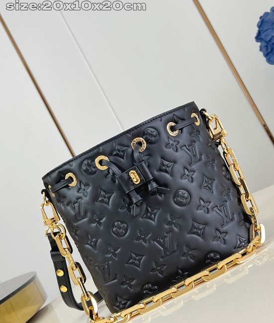 Louis Vuitton LV Bucket Monogram Embossed Lambskin Bag M26216