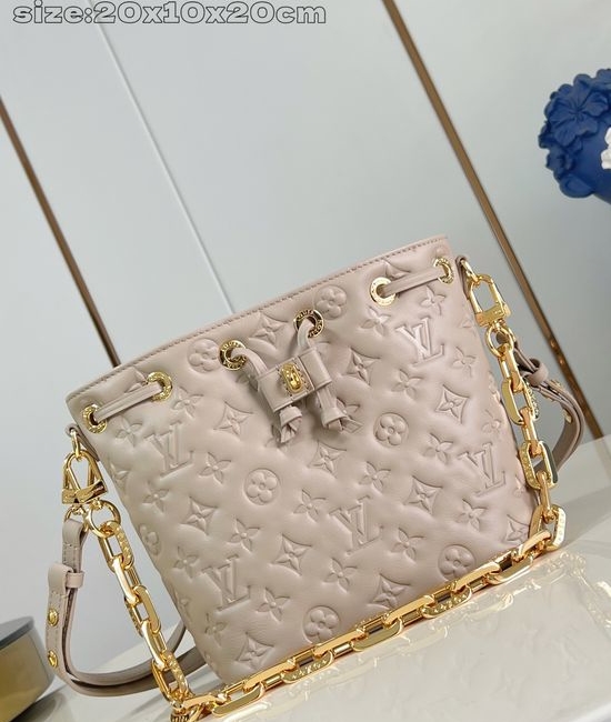 Louis Vuitton LV Bucket Monogram Embossed Handbag M26216