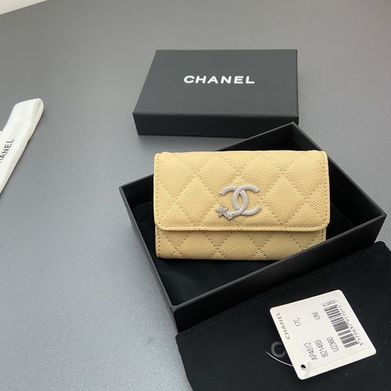 Chanel Caviar Leather Star Logo Card Holder AP4812