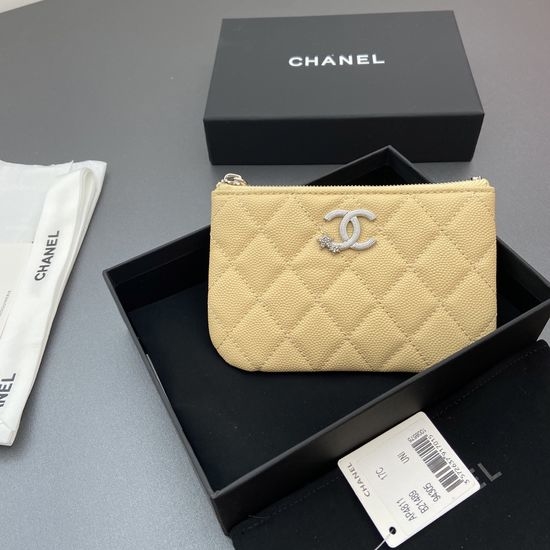Chanel Caviar Leather Wallet Star Logo A4811
