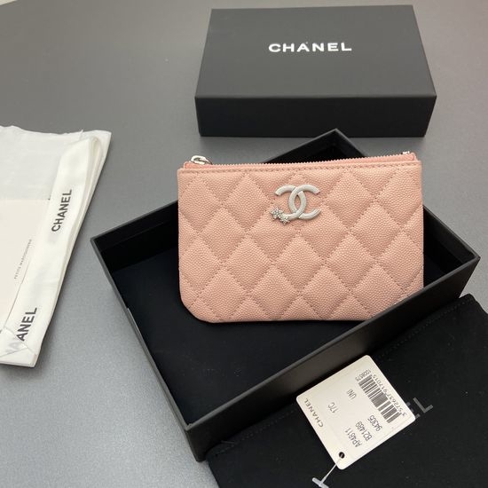 Chanel Caviar Leather Wallet Star Logo A4811