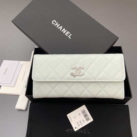 Chanel Flap Long Wallet Caviar Leather Star Logo 3724