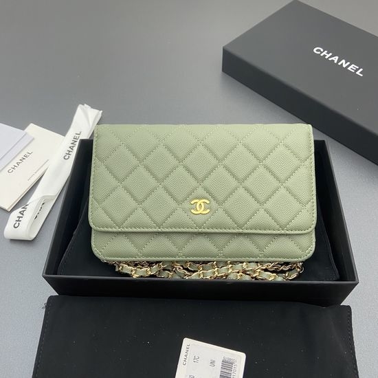 Chanel Original Leather Fish Sauce Cowhide Green Bag AP0250