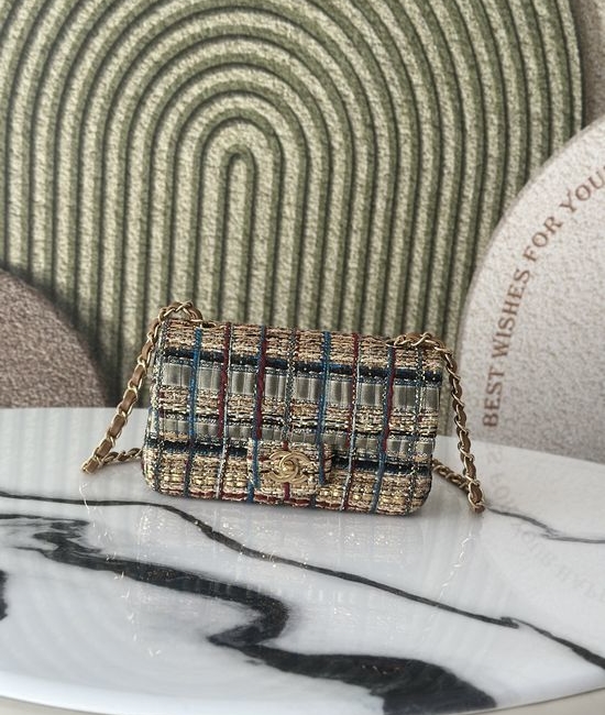 Chanel Vintage Egyptian Gold Weave CF Bag 20cm