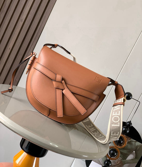 Loewe Gate Duel Brown Saddle Handbag 9004