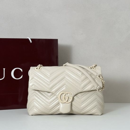 Gucci Handbag Ivory White Genuine Leather 850676