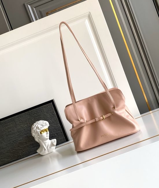 Prada Cloud Bag Soft Lambskin Shoulder Bag with Magnetic Snap 1BG586