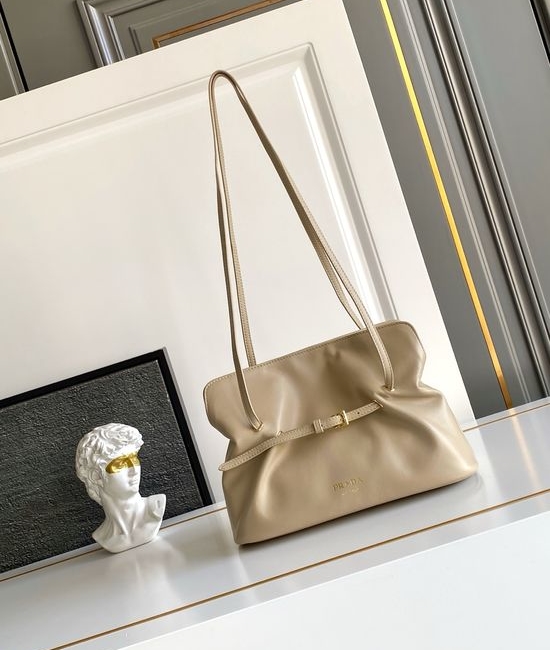 Prada Cloud Bag Soft Lambskin Shoulder Bag with Magnetic Snap 1BG586