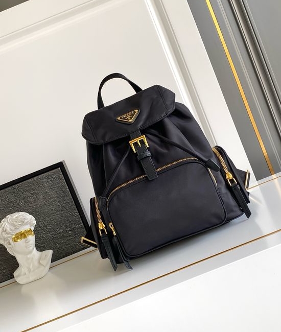 Prada Nylon Drawstring Casual Backpack 1BZ081