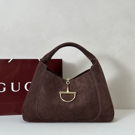 Gucci Tote Bag Dark Brown Suede 837466