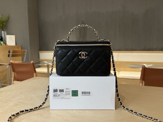 Chanel Grained Leather Top Handle Bag A96182