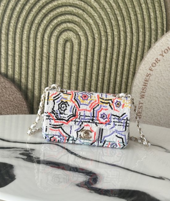 Chanel Vintage Geometric Embroidery Classic Flap