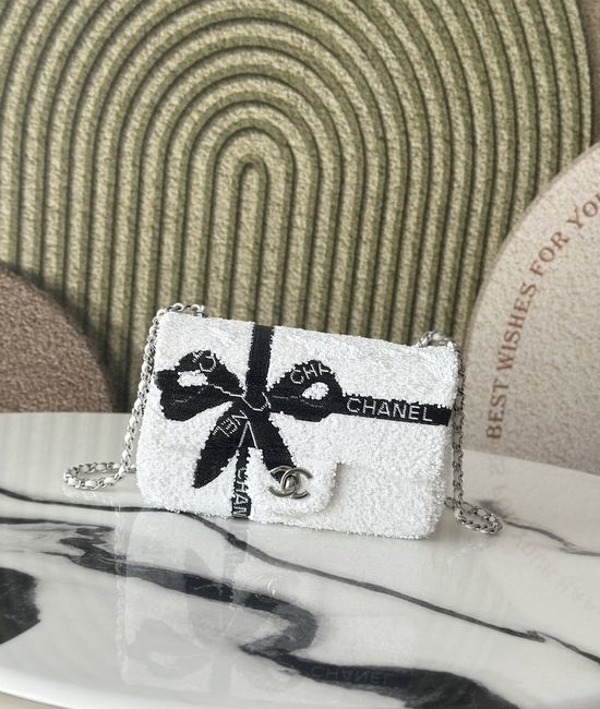 Chanel Classic Flap Bow Sequins Decorative Bag 6755