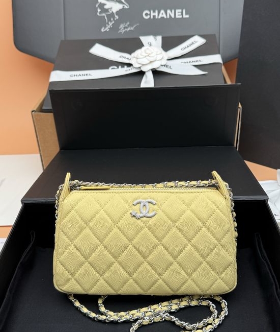 Chanel Star Mahjong Caviar Leather Bag Yellow AP 4855