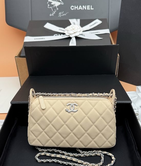 Chanel Star Mahjong Caviar Leather Bag Apricot AP 4855