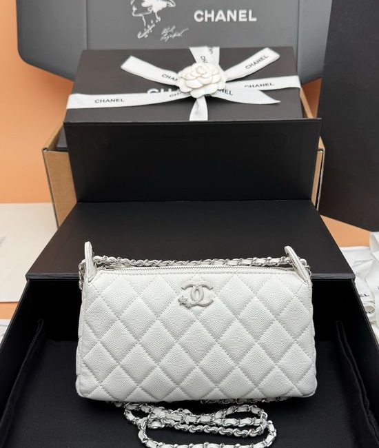 Chanel Star Mahjong Caviar Leather Bag White AP 4855