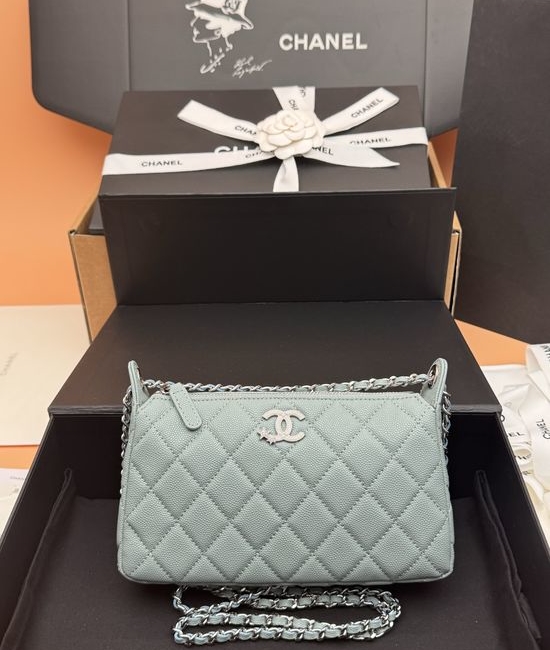 Chanel Star Mahjong Caviar Leather Bag Light Blue AP 4855