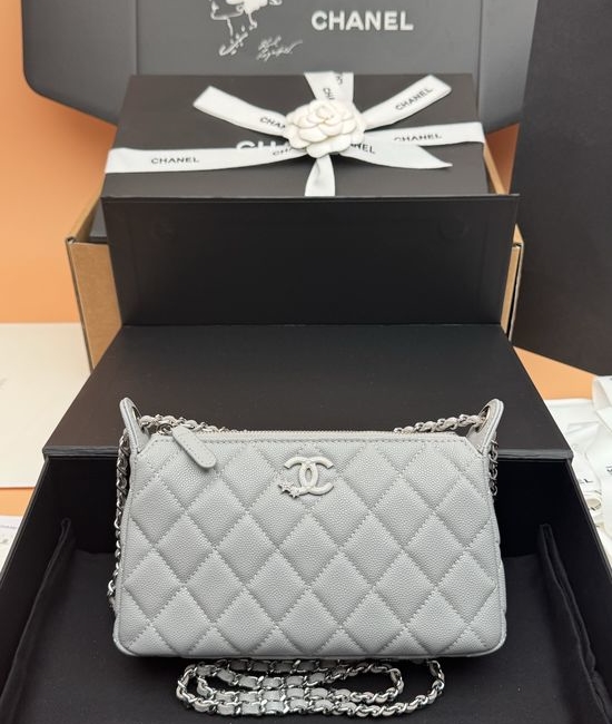Chanel Star Mahjong Caviar Leather Bag Grey AP 4855