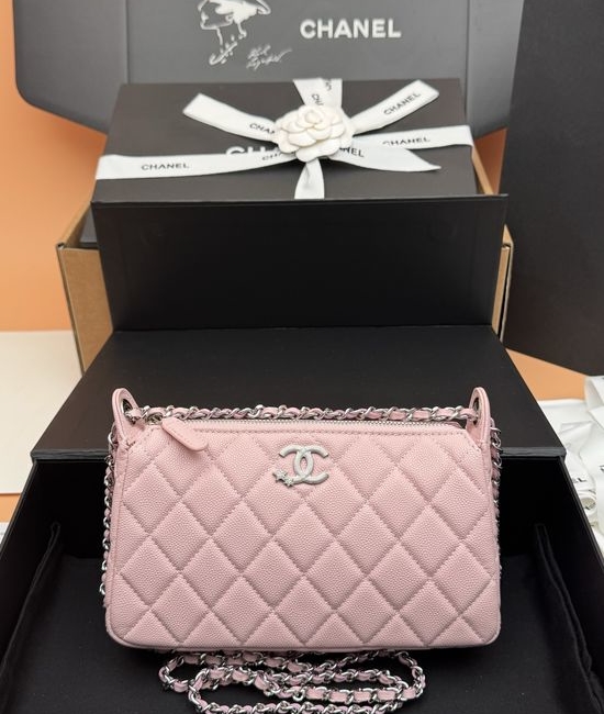 Chanel Star Mahjong Caviar Leather Bag Pink AP 4855