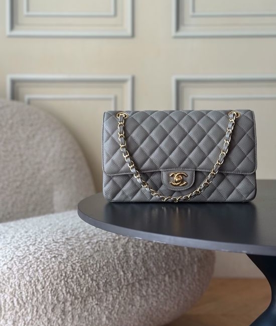 Chanel Classic Flap Caviar Leather Handbag 1112