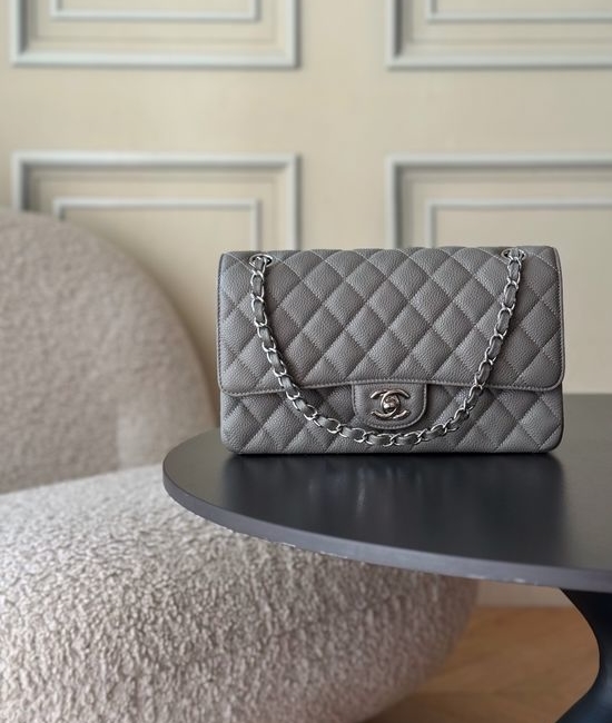Chanel Classic Flap Caviar Leather Handbag 1112