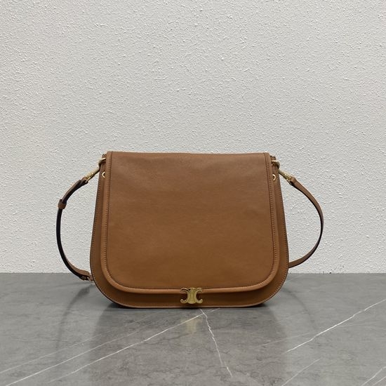 Celine Soft Triomphe Besace Lambskin Structured Handbag 123632