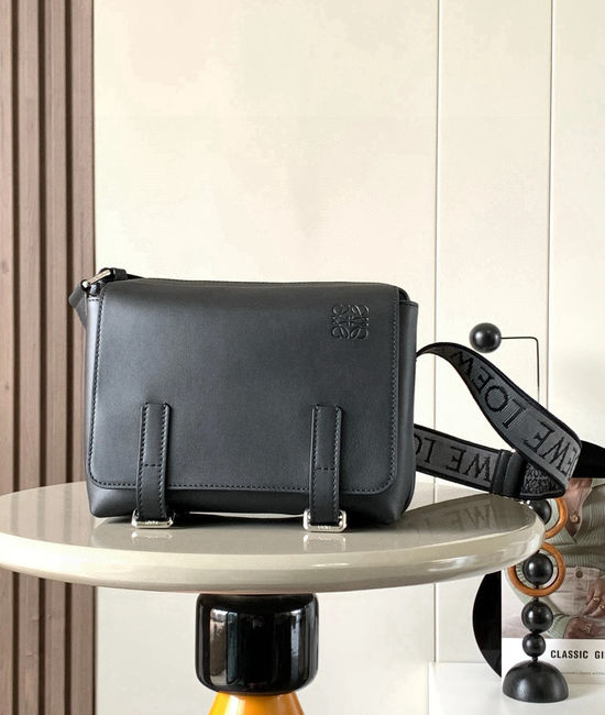 Loewe Military Messenger XS Black Leather Bag 7290