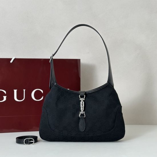 Gucci Black Canvas Leather Handbag 863136