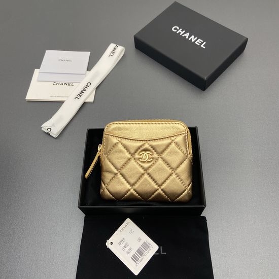 Chanel Quilted Lambskin Card Holder Wallet 2061