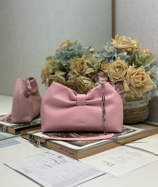 Christian Dior CD LAMBSKIN Light Pink Chain Bag 0714