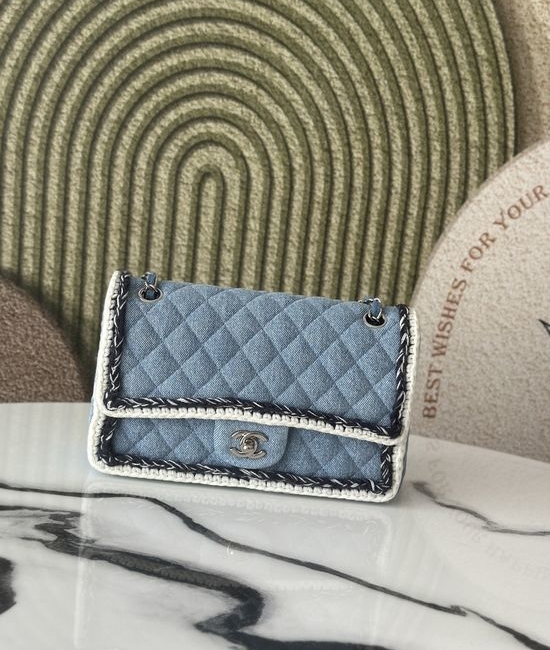 Chanel Vintage Denim Webbing Large Flap Bag