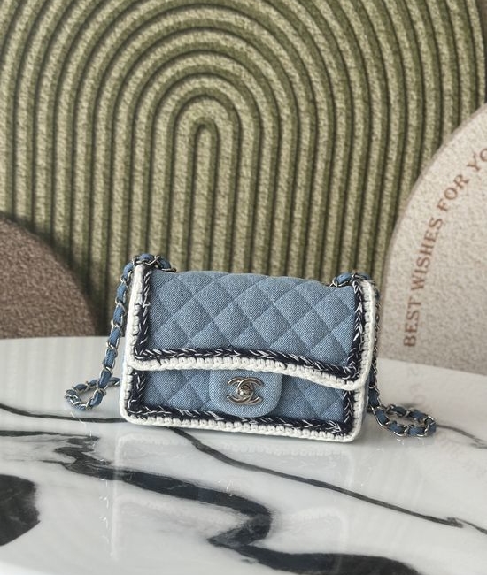 Chanel Vintage Denim Webbing Classic Flap Bag