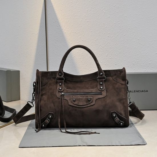 Balenciaga Motorcycle Retro Textured Handbag 9088