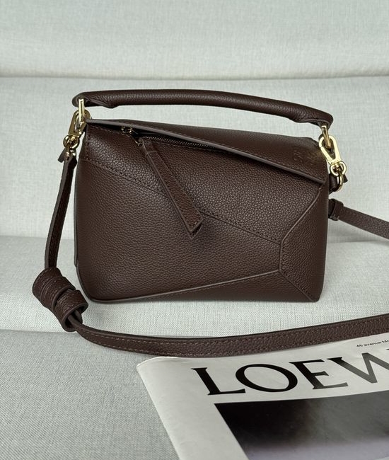 Loewe Puzzle Edge Satin Leather Mini Crossbody Bag 3000M