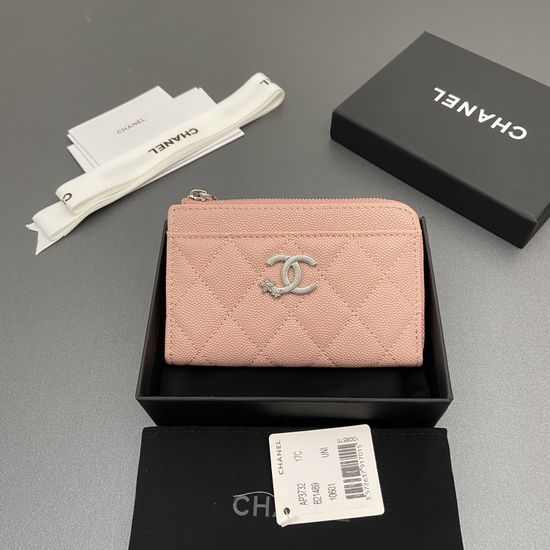 Chanel Caviar Leather Zipper Card Holder AP 3732