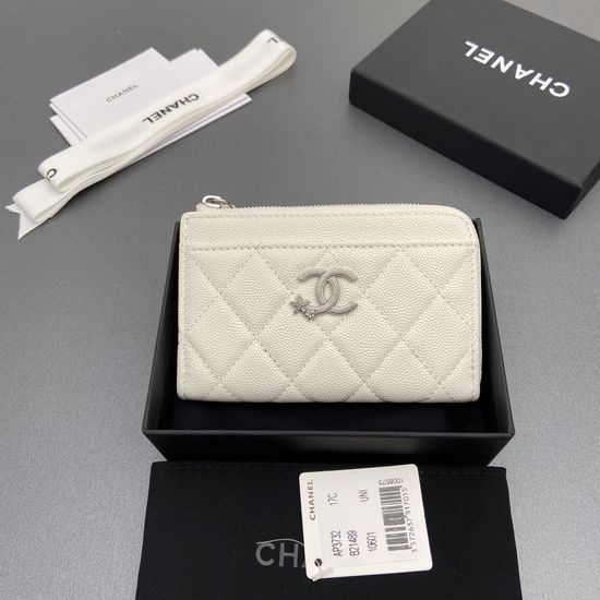 Chanel Caviar Leather Zipper Card Holder AP 3732