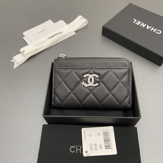 Chanel Caviar Leather Zipper Card Holder AP 3732