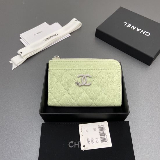 Chanel Caviar Leather Zipper Card Holder AP 3732