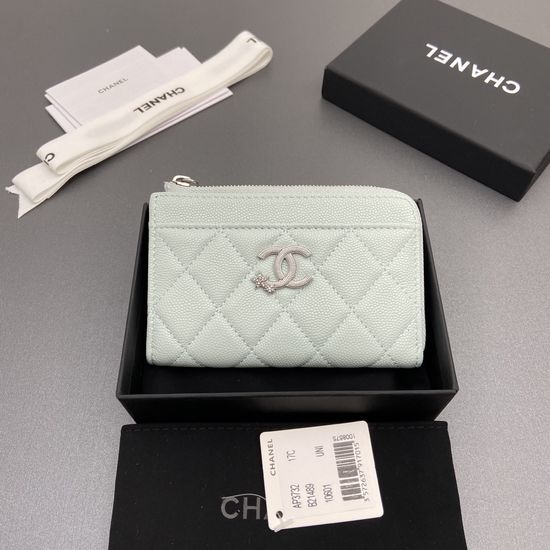 Chanel Caviar Leather Zipper Card Holder AP 3732