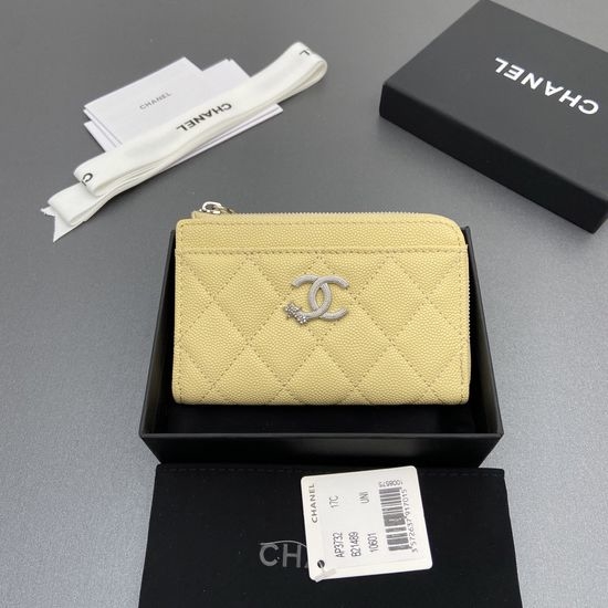 Chanel Caviar Leather Zipper Card Holder AP 3732