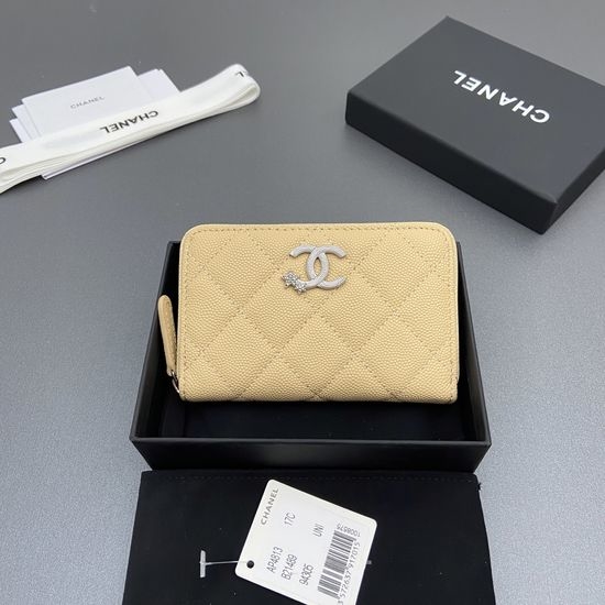 Chanel Caviar Leather Zipper Card Holder AP4813