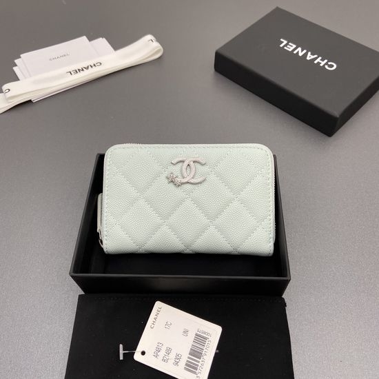 Chanel Caviar Leather Zipper Card Holder AP4813