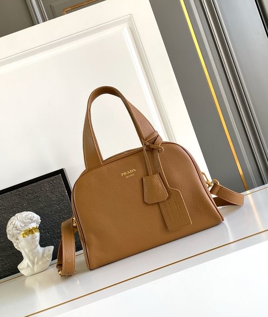 Prada Top Handle Grained Leather Bag 1BB14