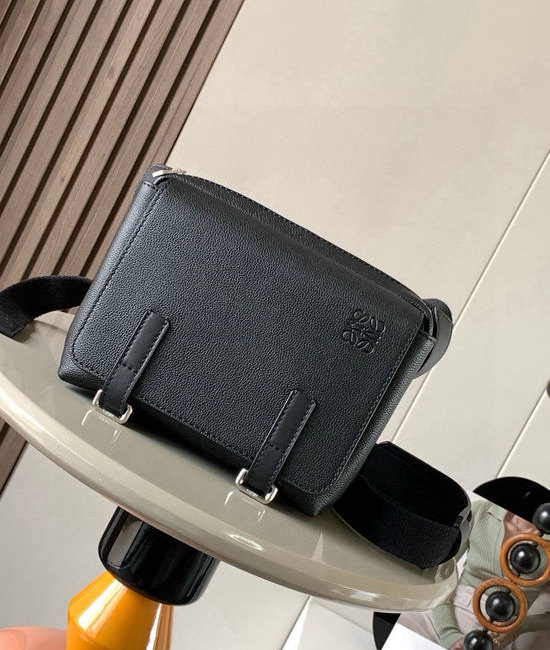 Loewe Military Messenger Litchi Leather Bag 9012