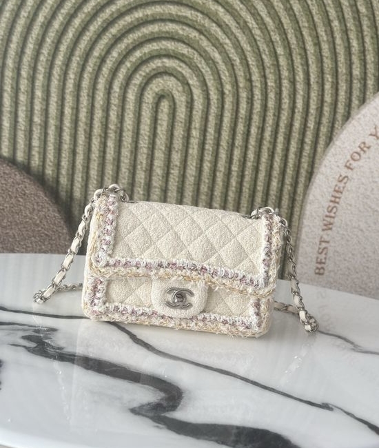 Chanel Classic Flap White Webbing Show Collection 26c
