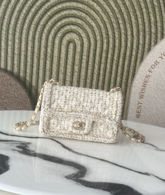 Chanel 26c Show Collection White Ribbon Flap Bag